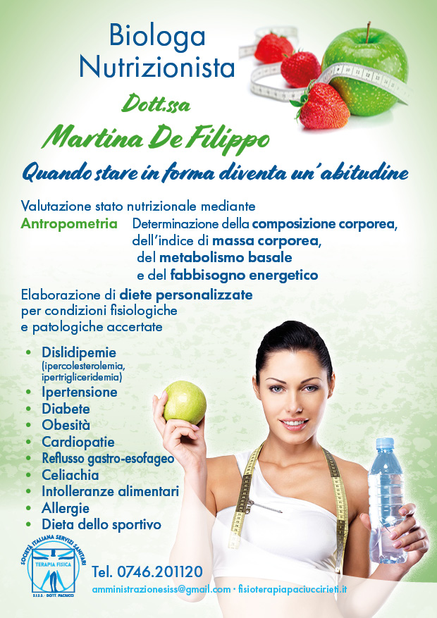 Volantino servizio consulenza Nutrizione e Alimentazione